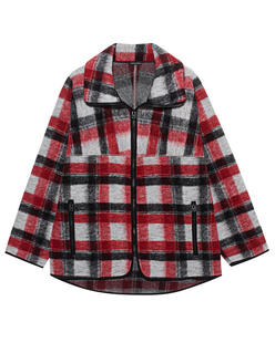 TRUE RELIGION Check Wool Red