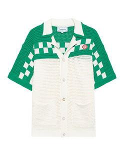 CASABLANCA Faux Crochet Shirt White Green