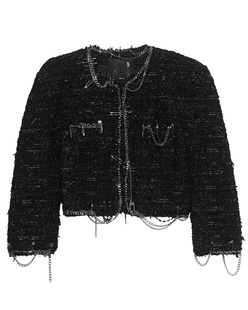 R13 Square Shoulder Tweed Black 