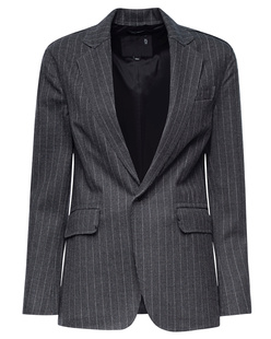 R13 Shrunken Raw Cut Grey Pinstripe