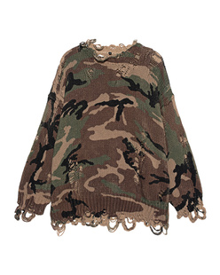 R13 Camo Distressed Oversized Multicolor