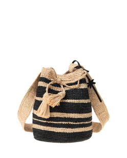 Manebi Beach Bucket Stripe Tan Black