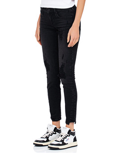 TRUE RELIGION Halle Triangle Mid Rise Super Skinny Black