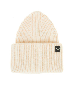 TRUE RELIGION Beanie Solid Off White