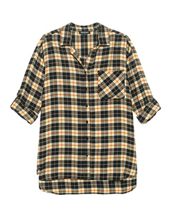 TRUE RELIGION Oversize Check Yellow Black