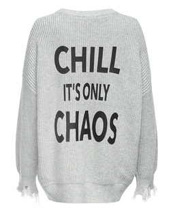 TRUE RELIGION Crew Neck Print Oversized Heather Grey
