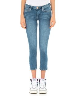 TRUE RELIGION Cora Mid Rise Straight Cropped Flap Blue