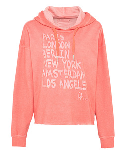 TRUE RELIGION Cold Dye Cities Hoody Coral