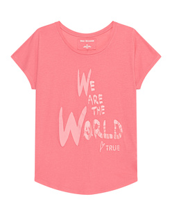 TRUE RELIGION We Are The World Tee Pink