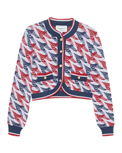 CASABLANCA Aviation Houndstooth Curved Red White Blue