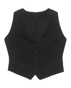 120% LINO Vest Linen Black