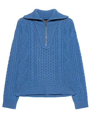 JADICTED Cable Knit Zipper Sky Blue