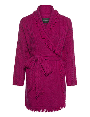 JADICTED Cashmere Wool Cable Knit Fuchsia