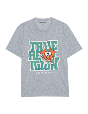 TRUE RELIGION Relaxed Ombre Logo Heather Grey