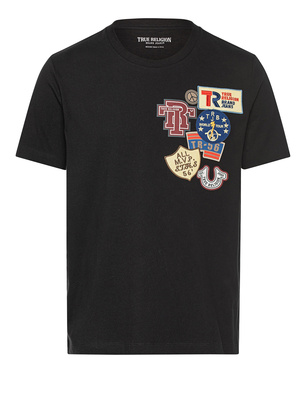 TRUE RELIGION Collegiate Patch Jet Black