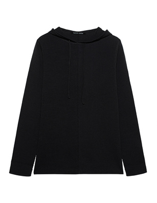 HANNES ROETHER Waffle Hood Black