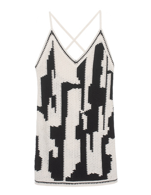 LALA BERLIN Kaleen Crochet Black White