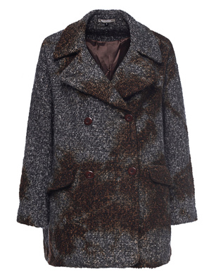 SUZUSAN Various Loop Yarn Tweed Brown Darkgrey
