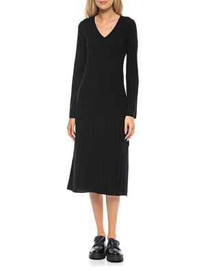 360 CASHMERE Jazmyn V-Neck Ribbed Black