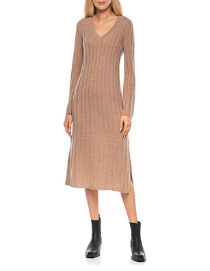 360 Cashmere Jazmyn V-Neck Ribbed Vicuna