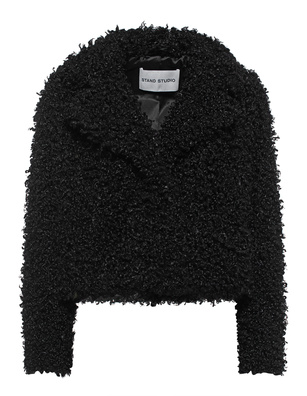 STAND STUDIO Janet Long Curly Faux Fur Black