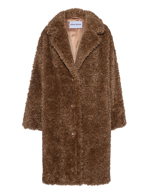 STAND STUDIO Anika Faux Fur Curly Camel