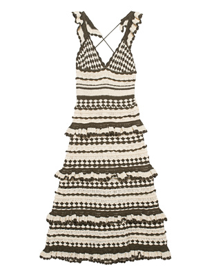 ZIMMERMANN Devi Crochet Frill Dress Khaki