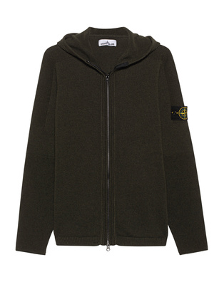 STONE ISLAND Zip Wool Dark Green