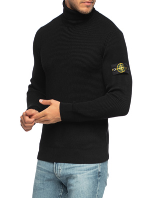 STONE ISLAND Rib Turtle Neck Black