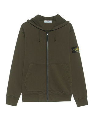 STONE ISLAND Zip Basic Badge Olive