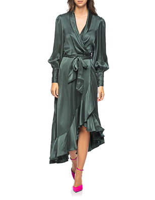 ZIMMERMANN Silk Wrap Midi Dark Green