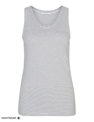 JUVIA Rib Jersey Striped White Navy