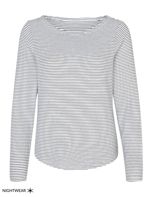 JUVIA Night Rib Jersey Striped White Navy