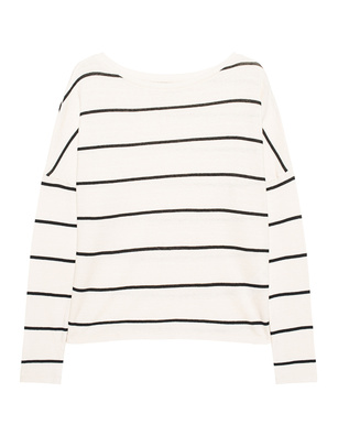 JUVIA Joana Cashmere Mix Striped Eggshell