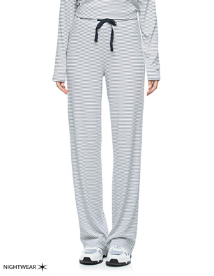 JUVIA Rib Jersey Striped White Navy