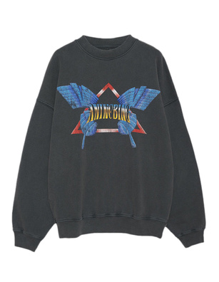 ANINE BING Harvey Crew Washed Black