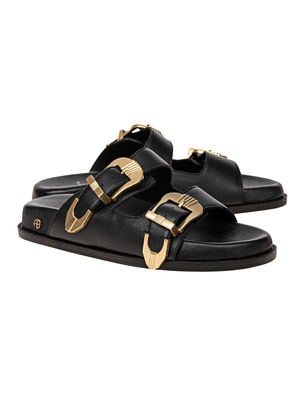 ANINE BING Waylon Gold Buckle Black