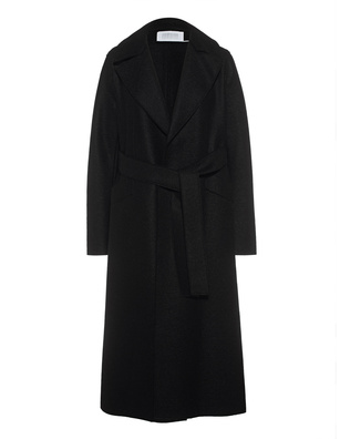 HARRIS WHARF LONDON Long Maxi Coat Pressed Wool Black
