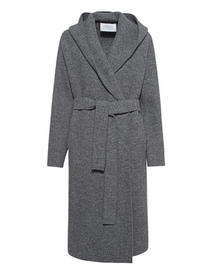 HARRIS WHARF LONDON Hooded Wrap Boiled Wool Grey