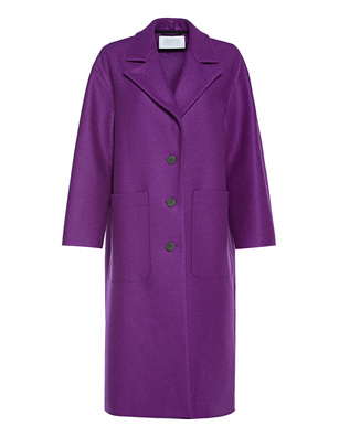 HARRIS WHARF LONDON Great Coat Pressed Wool Purple
