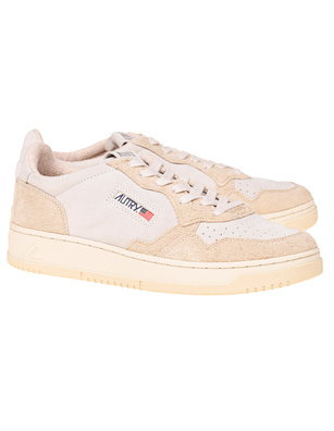 Autry Medalist Low Suede Ecru