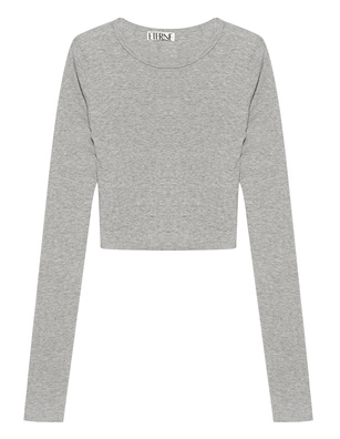 ÉTERNE Cropped Fitted Top Heather Grey