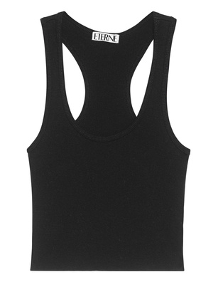 ÉTERNE Cropped Rib Racerback Black