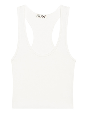 Eterne Cropped Rib Racerback Off White