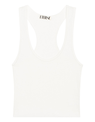 ÉTERNE Cropped Rib Racerback Off White