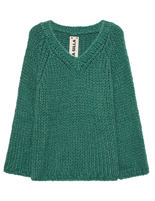 ELLA SILLA Basic V Neck Basil