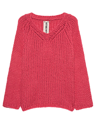 ELLA SILLA V Neck Knit Hot Pink