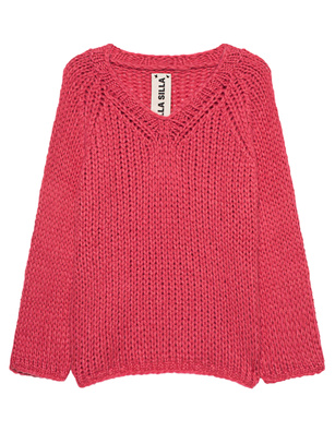 ELLA SILLA V Neck Knit Hot Pink