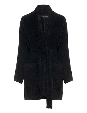 ISABEL BENENATO Wool Short Coat Black