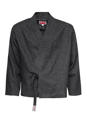 KENZO Checked Kimono Short Anthracite